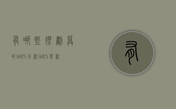 有哪些很划算的985分校（985学校有多好）